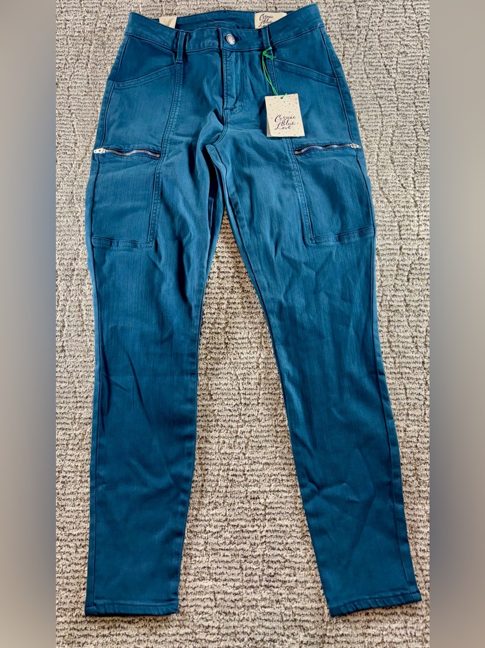 NWT Cosmic Blue Love by Pistola Women’s 27 Night Sea Hannah Cargo Skinny Pants